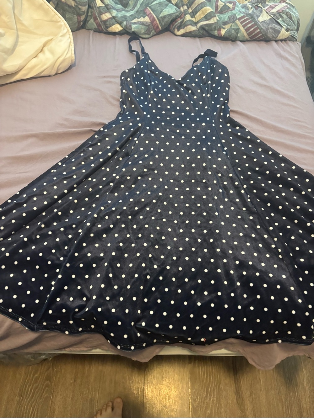Blackmilk Navy with White Polka Dots Dress *Sample Sale* - Picture 4 of 5